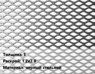 Лист просечно-вытяжной 5 1.2х2.9 черный стальной